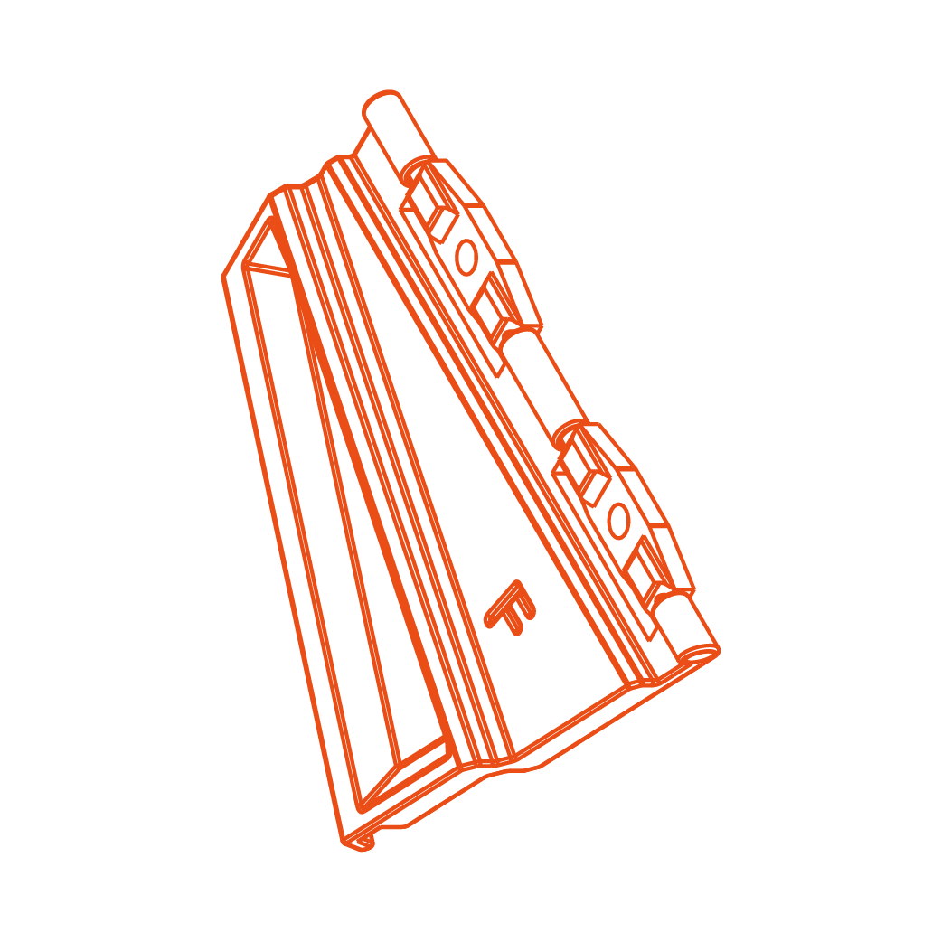 PING FD300 工業級 3D 列印機正門開門限位擋片 3D 模型線稿圖